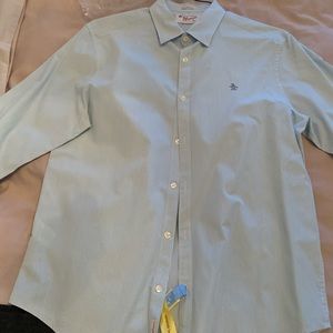 Penguin Green Striped button down dress shirt